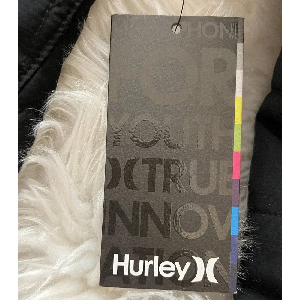 Hurley Men's Outer Edge Black Jacket Size‎ Small Polyester Zip Up Pockets Read